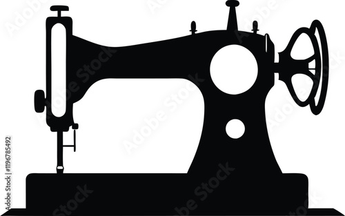 Sewing machine silhouette vector, sewing machine icon vector