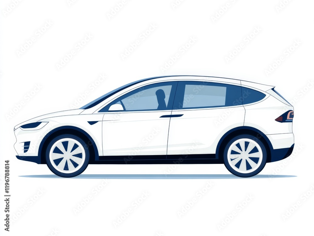 Sleek white electric SUV in a clean setting combining modern aesthetics energy efficiency and advanced technology for sustainable urban commuting Sleek white electric SUV in a clean setting combining modern aesthetics energy efficiency and advanced technology for sustainable urban commuting
