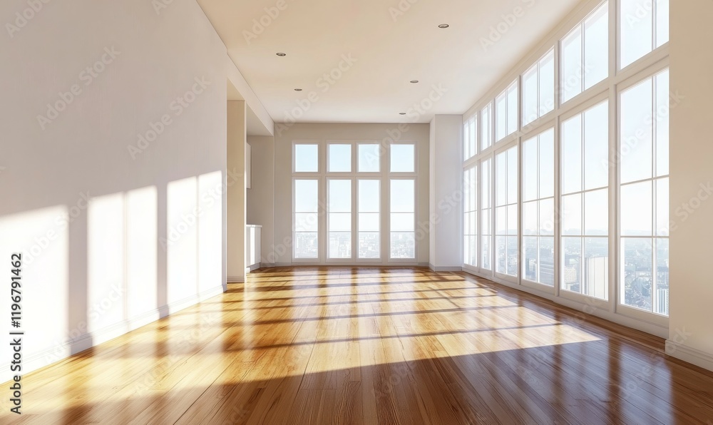 bright and spacious empty apartment with wooden flooring,large windows ensuring ample natural light,and a sleek,fitted kitchen counter. bright and spacious empty apartment with wooden flooring,large windows ensuring ample natural light,and a sleek,fitted kitchen counter.