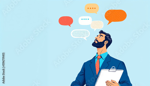 Wallpaper Mural Businessman Contemplating Ideas and Strategies Torontodigital.ca