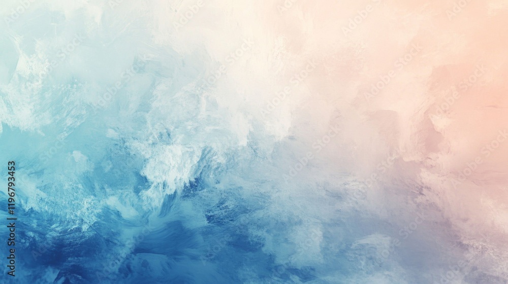 Fototapeta premium Swirling blue and peach abstract art creating a serene atmosphere with soft gradients and gentle texture