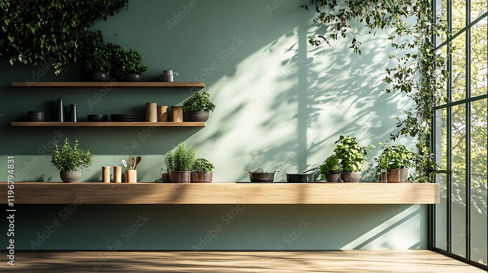 Cultivating greenery a serene indoor plant display in a bright space Cultivating greenery a serene indoor plant display in a bright space