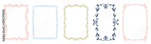 Elegant Floral Frames Vector Set, Decorative Borders and Frames for Invitations and Design