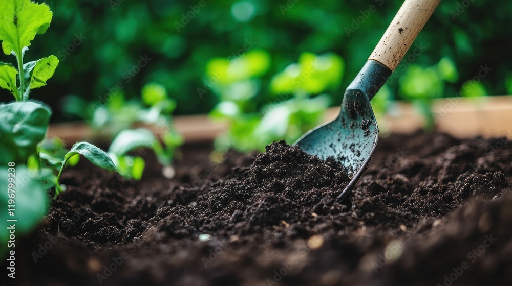 Gardening: A Shovel Full of Dark Soil, Ready for Planting Gardening: A Shovel Full of Dark Soil, Ready for Planting