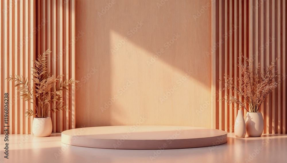 Elegant Wooden Platform Display for Product Presentation Elegant Wooden Platform Display for Product Presentation