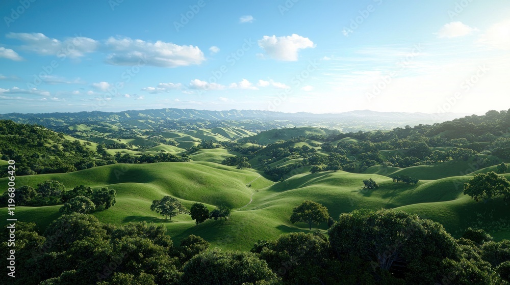 Fototapeta premium Rolling Green Hills Landscape