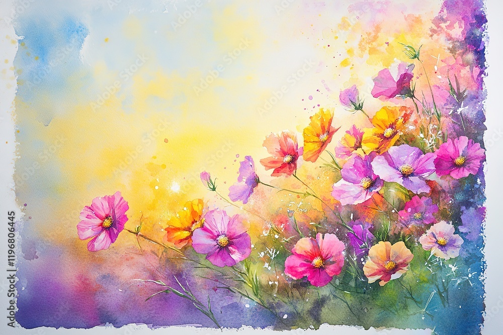 Obraz premium Vibrant floral still life painting in a vase.