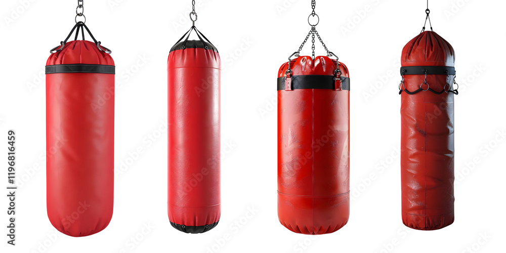 3D Rendering Pack of a Punching Bag on Transparent Background 3D Rendering Pack of a Punching Bag on Transparent Background