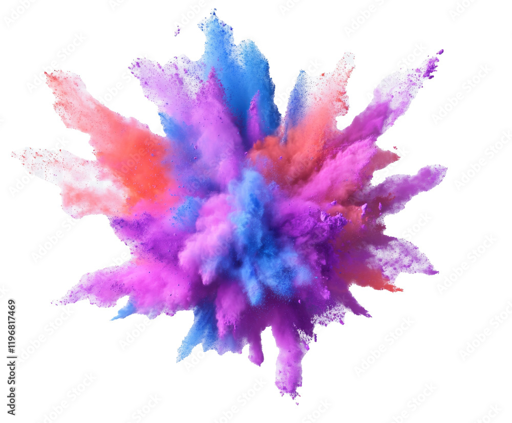 Naklejka premium Stunning Colorful Powder Explosion Graphic Design , isolated on white background PNG