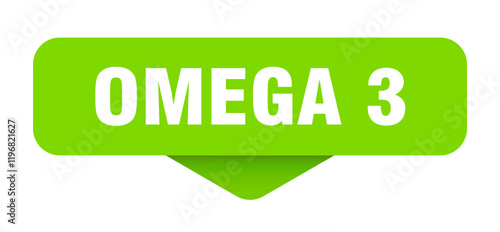 omega 3 sticker. omega 3 sign on transparent background