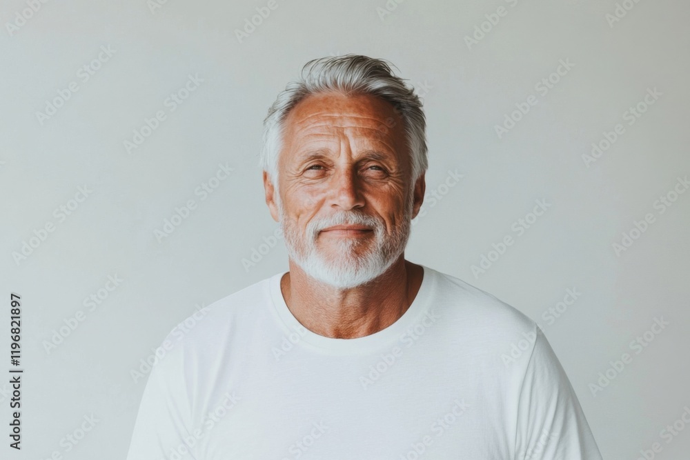 Portrait of smiling senior man with grey hair and beard showing confidence and wisdom Portrait of smiling senior man with grey hair and beard showing confidence and wisdom