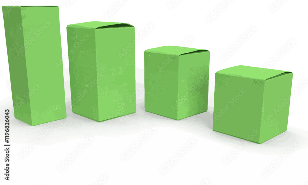 Fototapeta premium 3d illustration green boxes