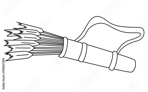Cute cartoon hand drawn Quiver with arrows coloring page.