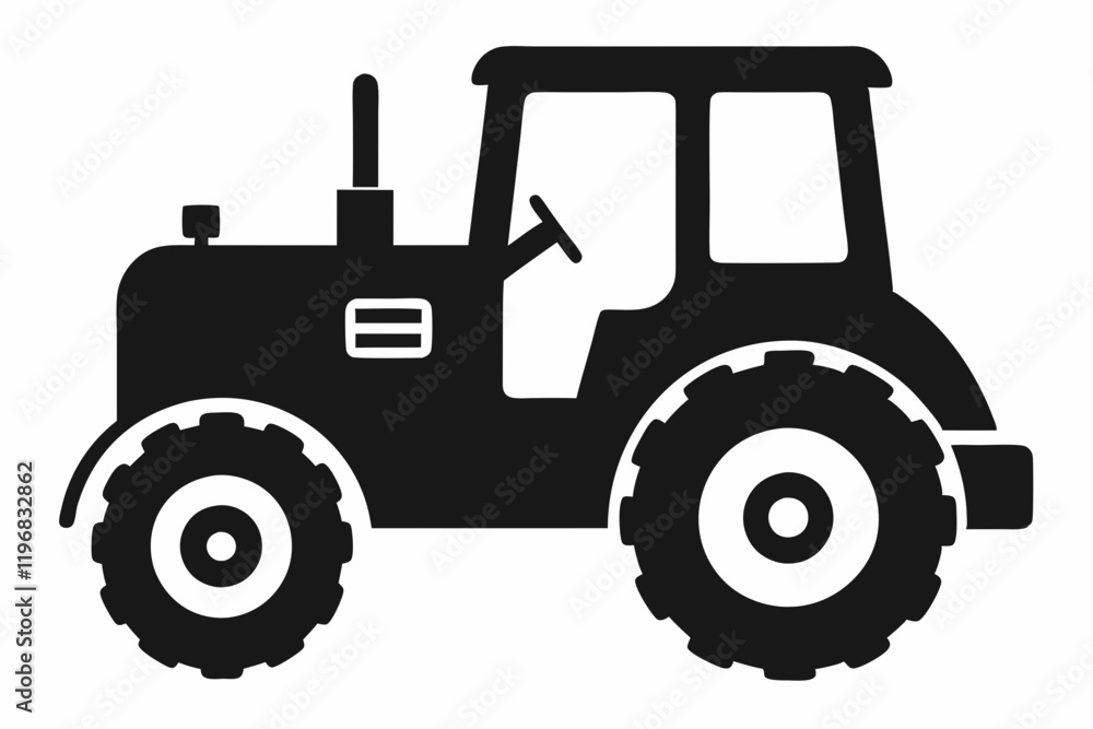 Minimalist Tractor Vector Graphic Minimalist Tractor Vector Graphic