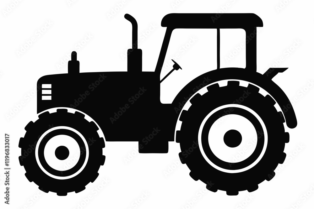 Obraz premium Minimalist Tractor Vector Graphic