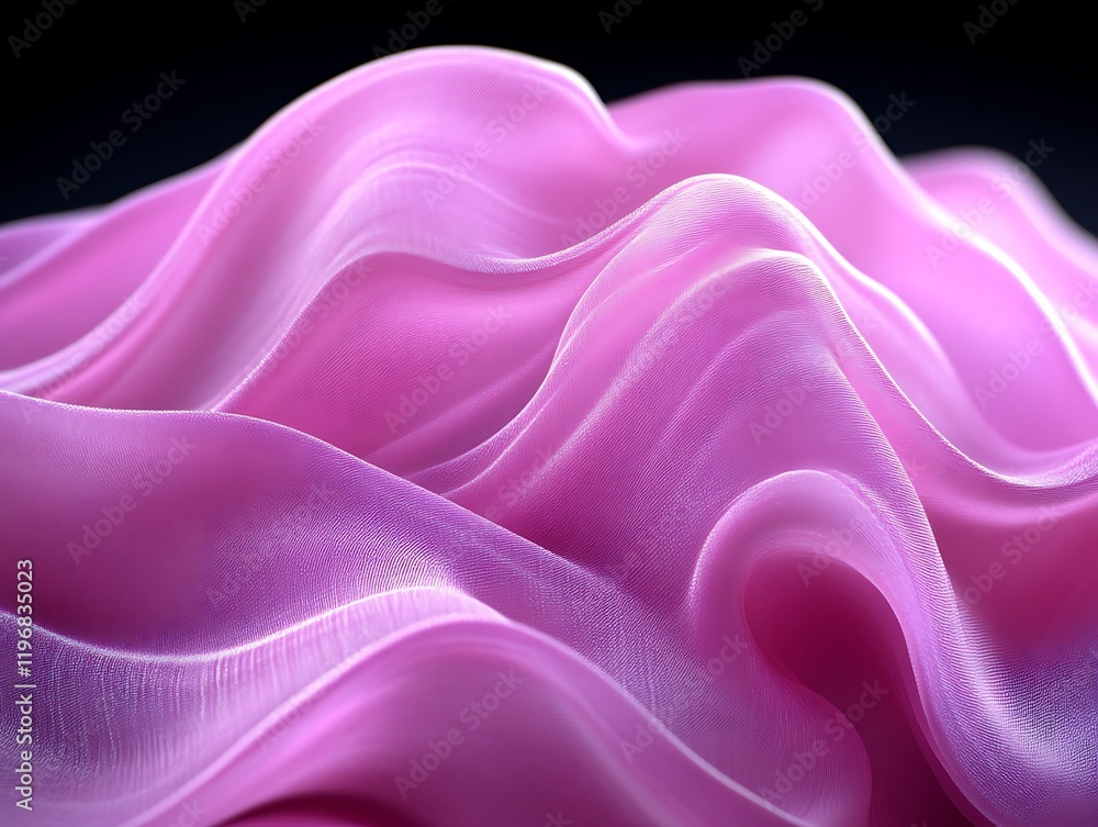 Fototapeta premium Abstract pink fabric waves, flowing elegant textile.