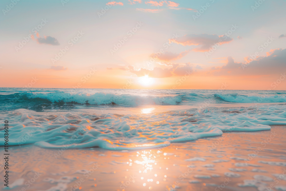 Sunrise at the sea, summer seasonal romantic vacation background Sunrise at the sea, summer seasonal romantic vacation background