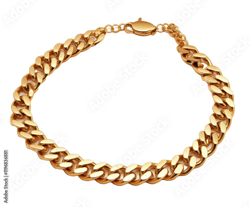 Luxury Gold Chain Bracelet - Exquisite Men's Jewelry , isolated on white background PNG
