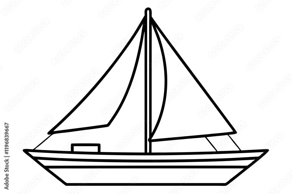 Minimalist Sailboat Vector Design Minimalist Sailboat Vector Design