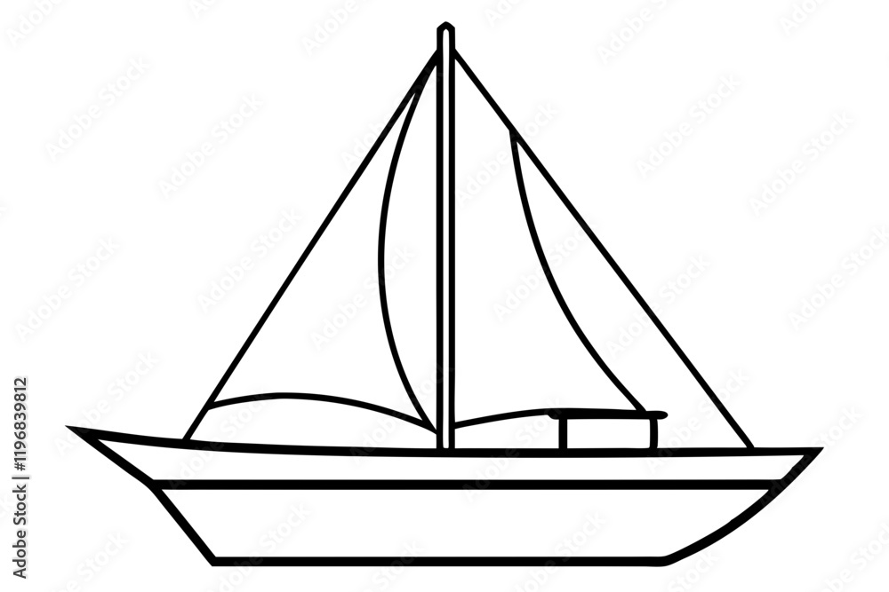 Minimalist Sailboat Vector Design Minimalist Sailboat Vector Design