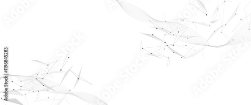 Vector illustration of minimalistic design with connecting the dots and lines.