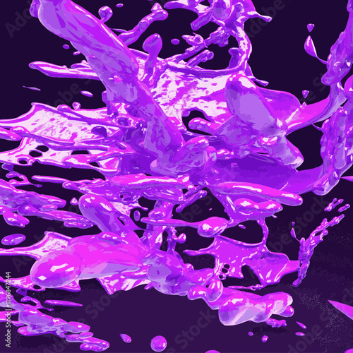 3D Art - Purple Splash