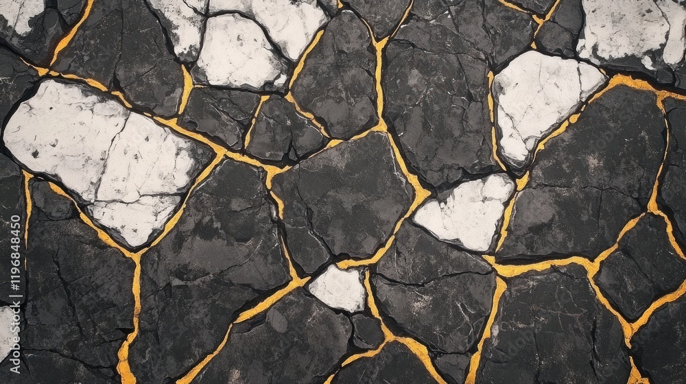 Obraz premium Cracked stone texture, gold veins, abstract background, design