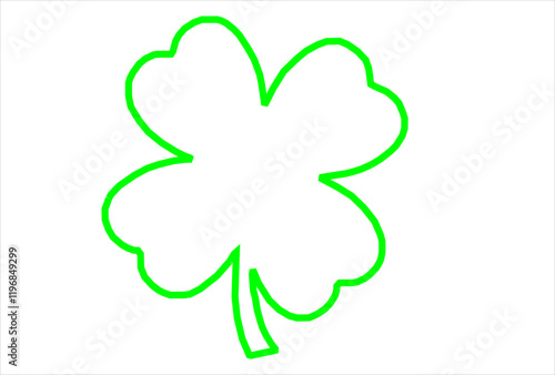 Good luck four leaf clover flat icon set isolated on transparent background.