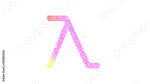 Konstfotografi Icon lambda is made up of LED square shapes