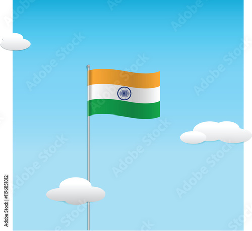 Independence Day or Republic Day of India celebration backdrop. Beautiful abstract background with gradient colors from Indian National flag. 