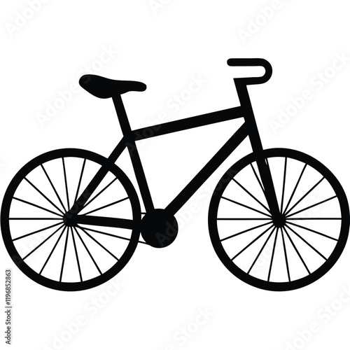 A Bicycle Black and White Silhouette, vector artwork