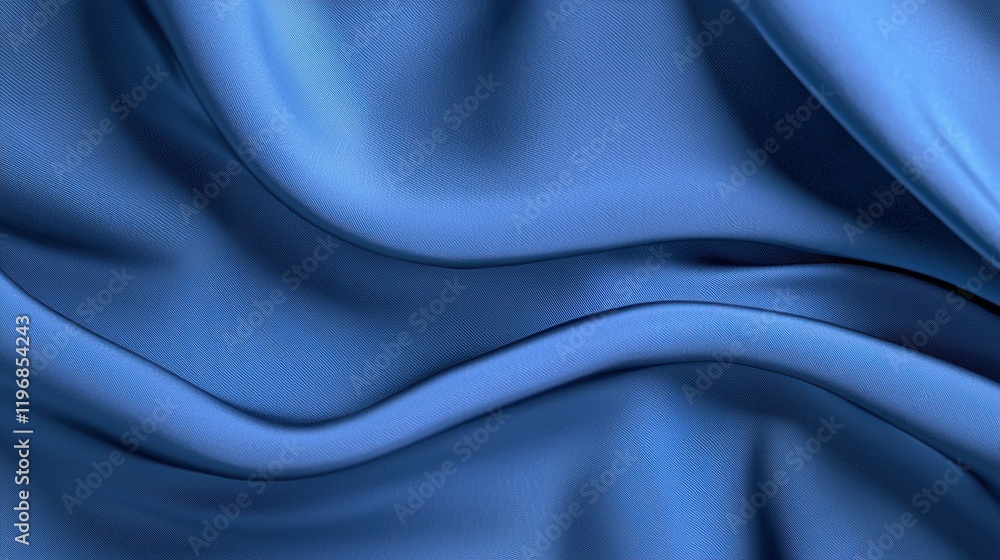 Obraz premium A blue fabric with a wave pattern