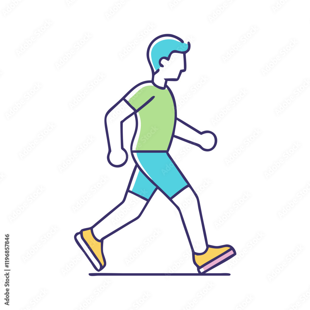 Obraz premium fitness walking vector icon, fitness walking vector illustration-simple illustration of fitness walking, perfect for fitness walking logos and icons and themed design 