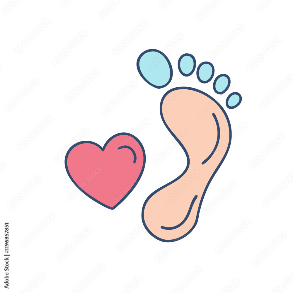 footprint and heart vector icon, footprint and heart vector illustration-simple illustration of footprint and heart, perfect for footprint and heart logos and icons and themed design footprint and heart vector icon, footprint and heart vector illustration-simple illustration of footprint and heart, perfect for footprint and heart logos and icons and themed design