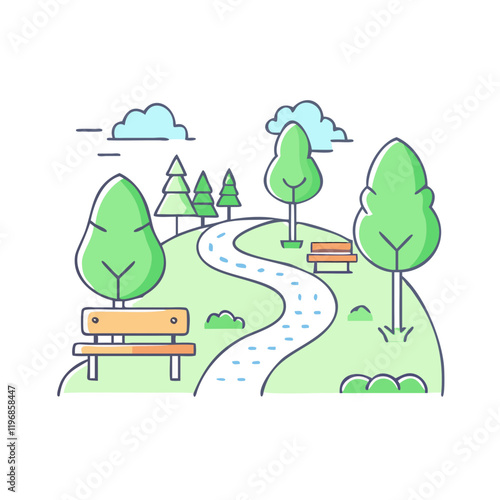 park path vector icon, park path vector illustration-simple illustration of park path, perfect for park path logos and icons and themed design  photo