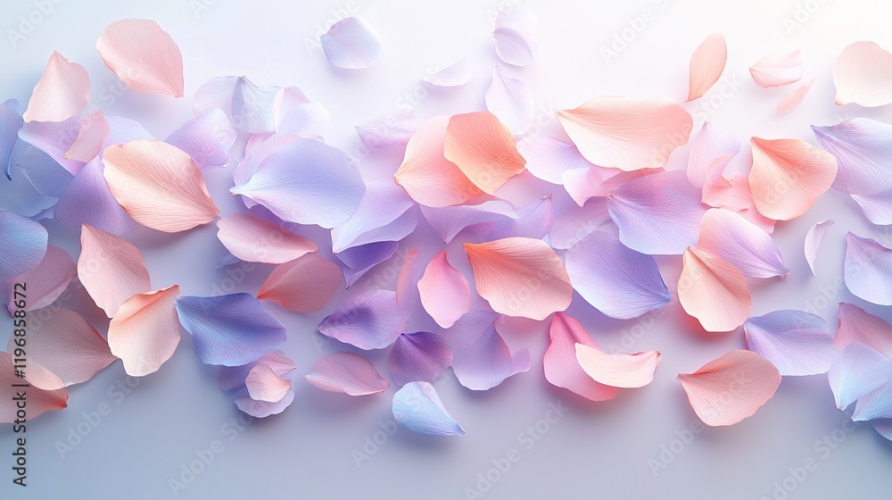 Fototapeta premium Typography made from cascading flower petals