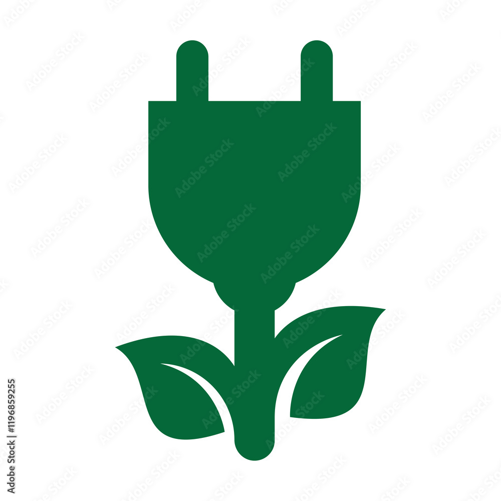 Leaf plug logo design vector illustration. Eco power logo design template. Leaf plug logo design vector illustration. Eco power logo design template.
