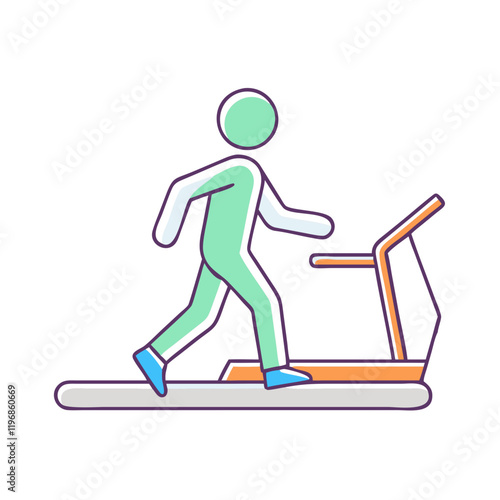 walking on treadmill vector icon, walking on treadmill vector illustration-simple illustration of walking on treadmill, perfect for walking on treadmill logos and icons and themed design 