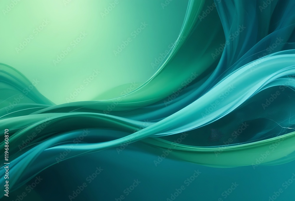 Obraz premium Abstract Green And Teal Wave Abstract Background
