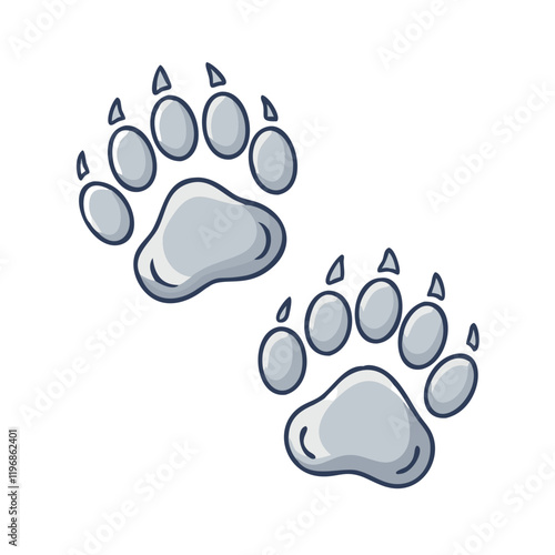 bear tracks vector icon, bear tracks vector illustration -simple illustration of bear tracks, perfect for bear tracks logos and icons and themed design  photo