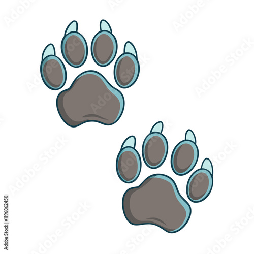 bear tracks vector icon, bear tracks vector illustration -simple illustration of bear tracks, perfect for bear tracks logos and icons and themed design  photo