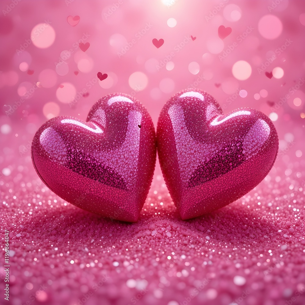 Fototapeta premium Gift box with heart balloon floating it the sky, Happy Valentine's Day banners, paper art style