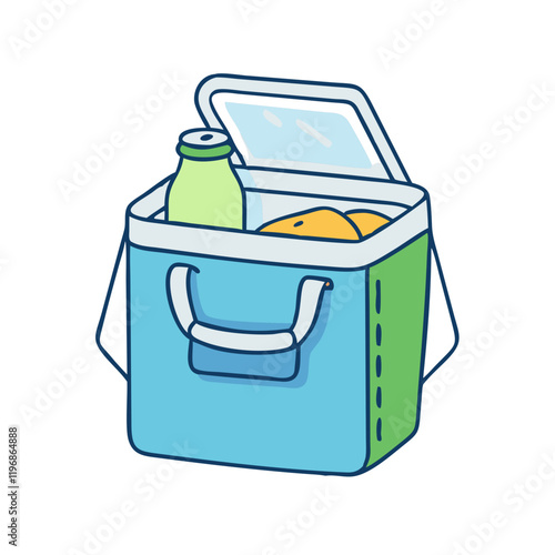 food cooler bag vector icon, food cooler bag vector illustration -simple illustration of food cooler bag, perfect for food cooler bag logos and icons and themed design  photo