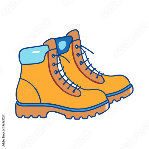 hiking boots vector icon, hiking boots vector illustration -simple illustration of hiking boots, perfect for hiking boots logos and icons and themed design 