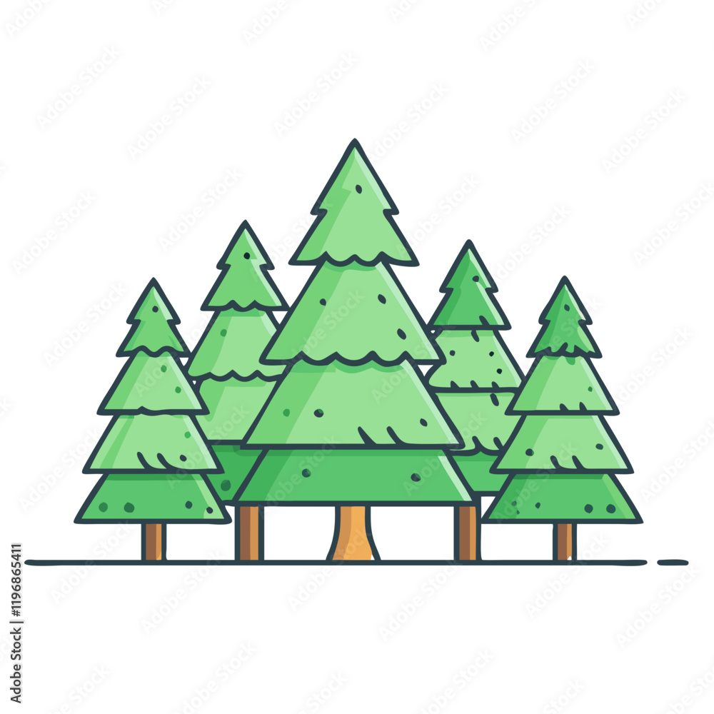 Fototapeta premium pine tree forest vector icon, pine tree forest vector illustration -simple illustration of pine tree forest, perfect for pine tree forest logos and icons and themed design 