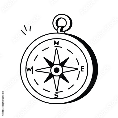 Classic compass rose design for navigation and orientation