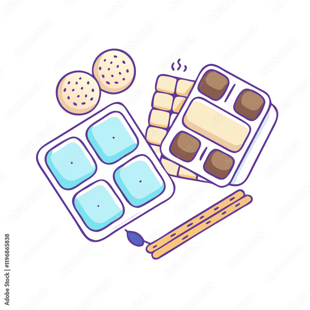 s mores ingredients vector icon, s mores ingredients vector illustration -simple illustration of s mores ingredients, perfect for s mores ingredients logos and icons and themed design s mores ingredients vector icon, s mores ingredients vector illustration -simple illustration of s mores ingredients, perfect for s mores ingredients logos and icons and themed design