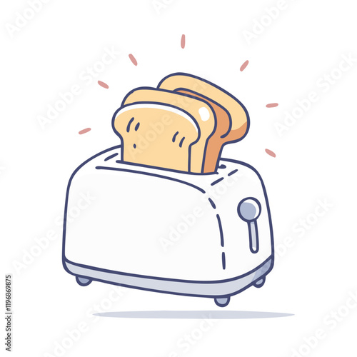 toast popping out of toaster icon, toast popping out of toaster vecto