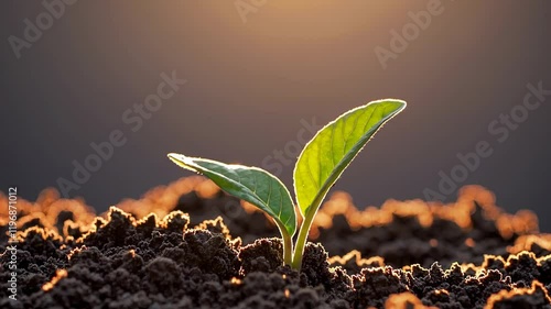 Time-lapse of a potato sprout emerging from soil and growing into a robust green plant.