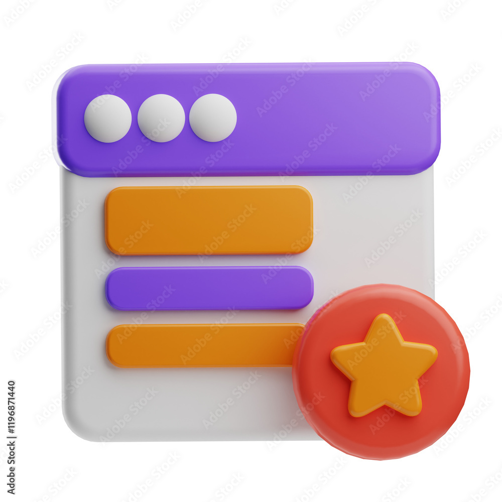 Modern UI Design Element with Favorite Star Modern UI Design Element with Favorite Star